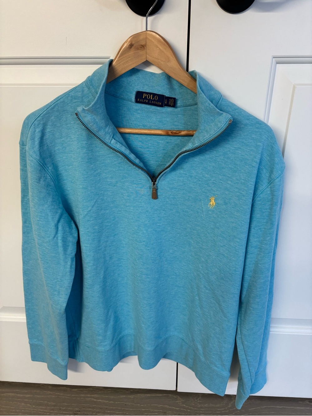 Men’s Polo Ralph Lauren Light Blue Quarter-Zip Pullover